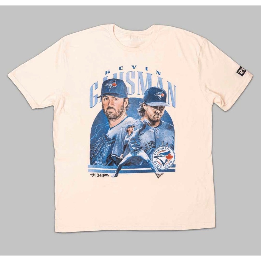 Kevin Gausman Toronto Blue Jays Gildan T-Shirt Mens XL Cream MLB Graphic Tee